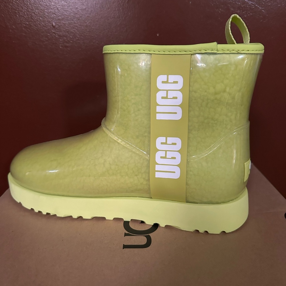 Cute clear with Green lining UGG size 8